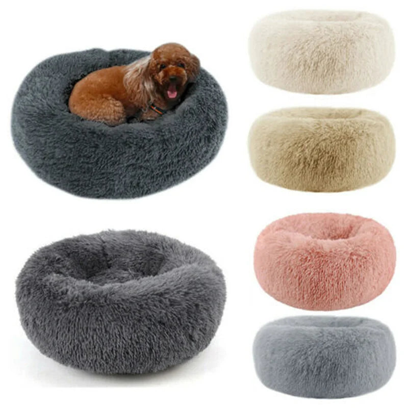 Donut Mand Plush Bed for Large Dogs, Pet Accessories, Cat's House, L Round Mat for Small and Medium Animal Calming, 70cm