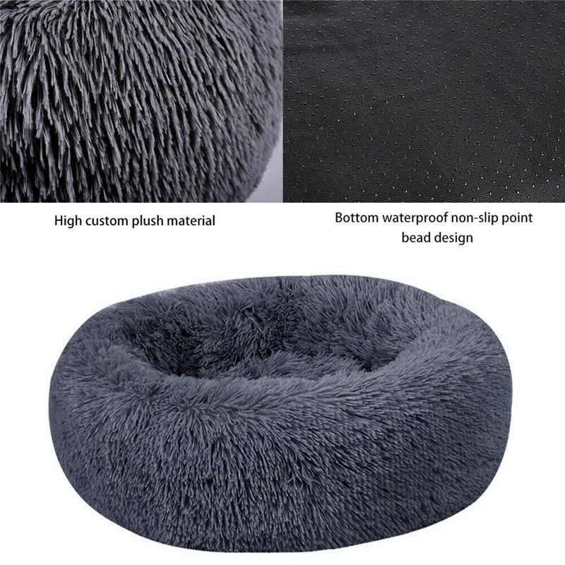 Donut Mand Plush Bed for Large Dogs, Pet Accessories, Cat's House, L Round Mat for Small and Medium Animal Calming, 70cm