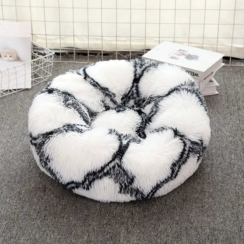 Donut Mand Plush Bed for Large Dogs, Pet Accessories, Cat's House, L Round Mat for Small and Medium Animal Calming, 70cm