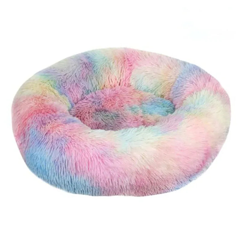Donut Mand Plush Bed for Large Dogs, Pet Accessories, Cat's House, L Round Mat for Small and Medium Animal Calming, 70cm