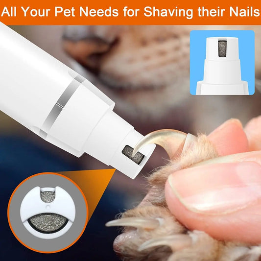 Dog&Cat lippers Grooming Kit Hair Clipper Low Noise Paw Trimmer Rechargeable Cordless Quiet Nail Grinder Shaver For  Pets