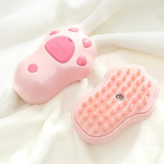 2025Multifunctional Rotating Cat Grooming Steamer Brush Pet Hair Removal Spray Massage Comb 3 In1 Self Cleaning Steam Cat Brush
